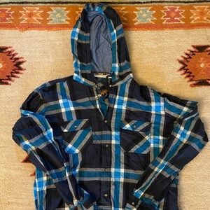 H&M blue flannel hoodie